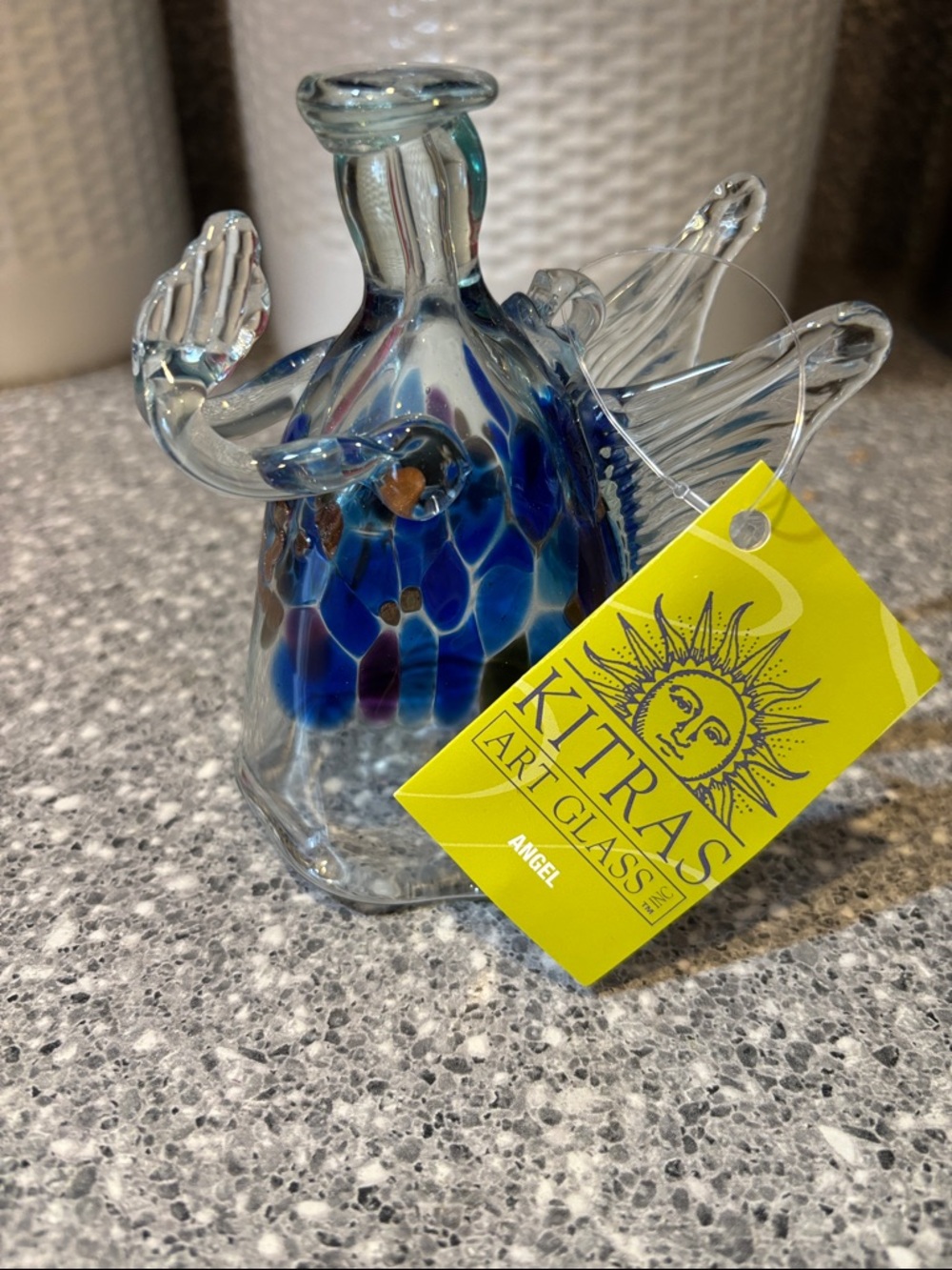 Kitras Art glass hand blown Angel NWT- 4” tall.